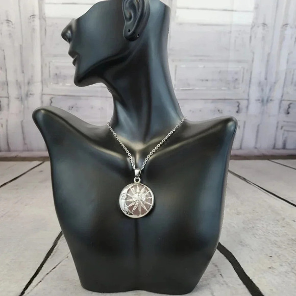 Rose Quartz Sun and Moon Pendant Necklace - Picture 8 of 8